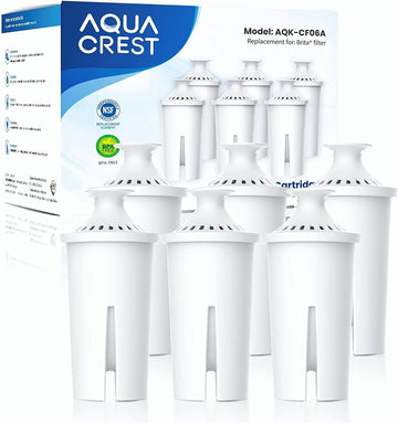 AQUACREST Replacement for Brita Pitchers and Dispensers Water Filter, Compatible with Brita Classic OB03, Mavea 107007, 35557, TÜV SÜD Certified, AQK-06