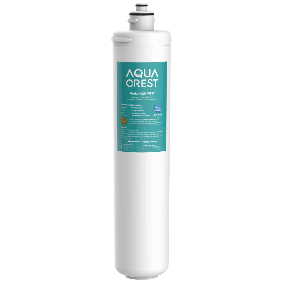 "Replacement cartridge for Everpure H-104 water filtration system."