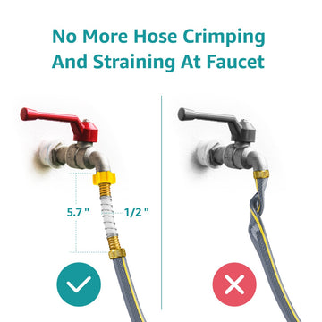 AQUACREST Flexible Hose Protector-Eliminates Hose Crimping  at Faucets and Water Connections for RV, Garden & Car Wash Hose Extension Adapter