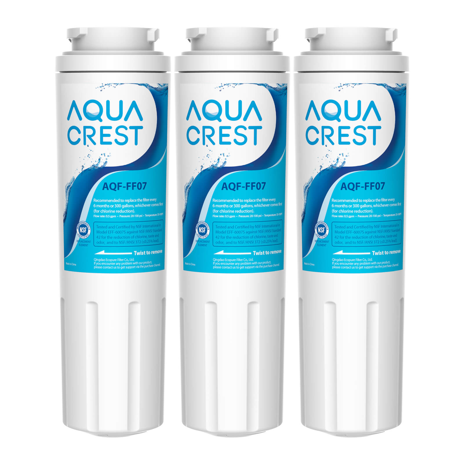 AQUA CREST Replacement for EveryDrop Filter 4, Whirlpool EDR4RXD1 Refrigerator Water Filter