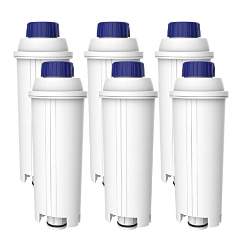 AQUA CREST Coffee Water Filter, Replacement for De'Longhi® Filter, TÜV SÜD Certified, 5513292811, DLS C002, CFL-950, SER3017, ECAM/ETAM Series, EC680, BCO420 (Pack of 6）