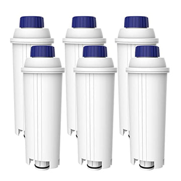 AQUA CREST Coffee Water Filter, Replacement for De'Longhi® Filter, TÜV SÜD Certified, 5513292811, DLS C002, CFL-950, SER3017, ECAM/ETAM Series, EC680, BCO420 (Pack of 6）