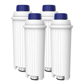 AQUA CREST Coffee Water Filter, Replacement for De'Longhi® Filter, TÜV SÜD Certified, 5513292811, DLS C002, CFL-950, SER3017, ECAM/ETAM Series, EC680, BCO420 (Pack of 4）