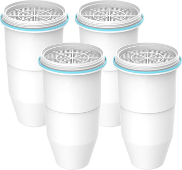 AQUA CREST Multiple-Stage Water Filters, Compatible with ZeroWater® Pitcher and Dispenser , Reduces Chlorine, PFOA/PFOS, Taste and Odor, TDS and More, 4 Pack