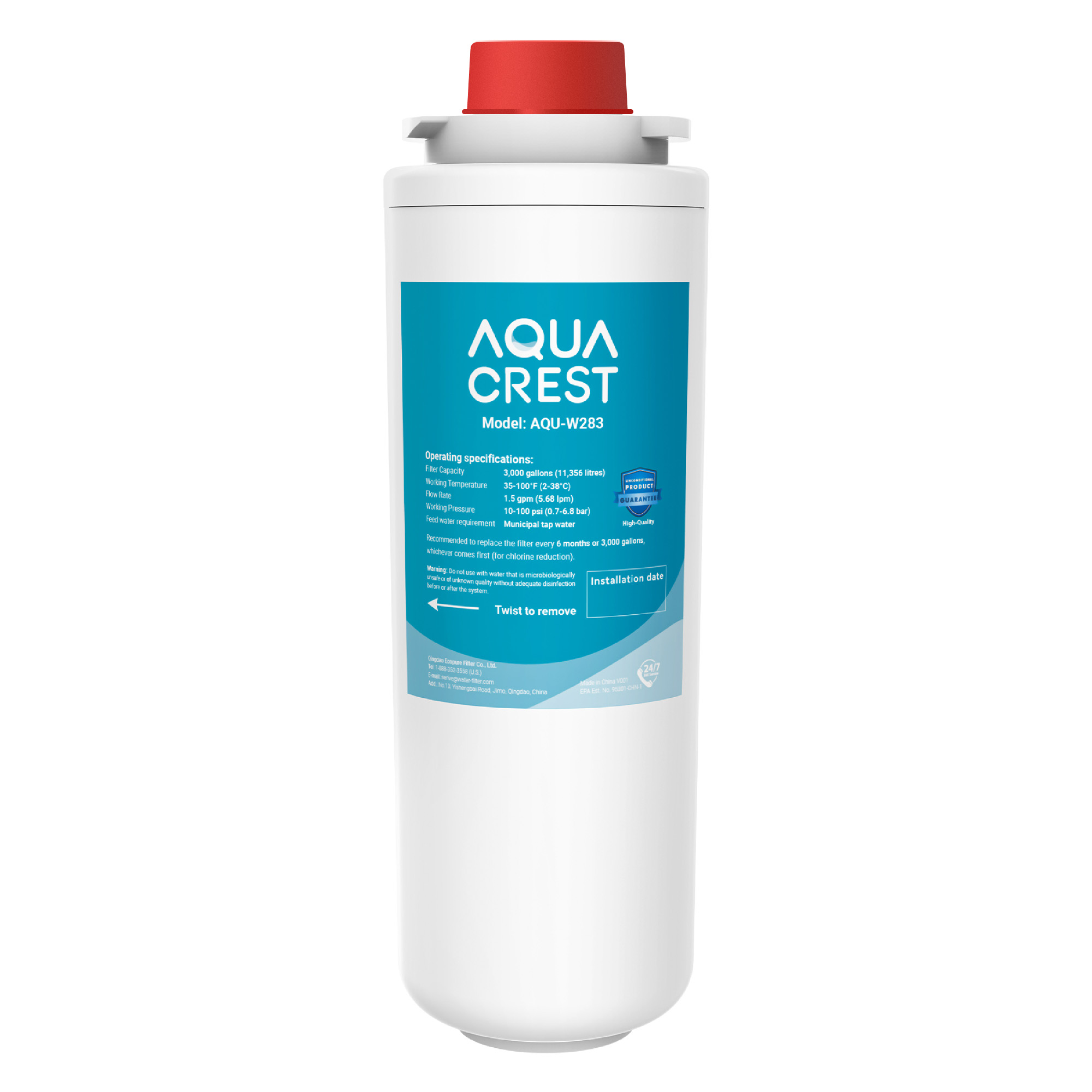 AQUA CREST W283 Replacement for Elkay® 51300C, Reduces Chlorine, 3000 Gallons