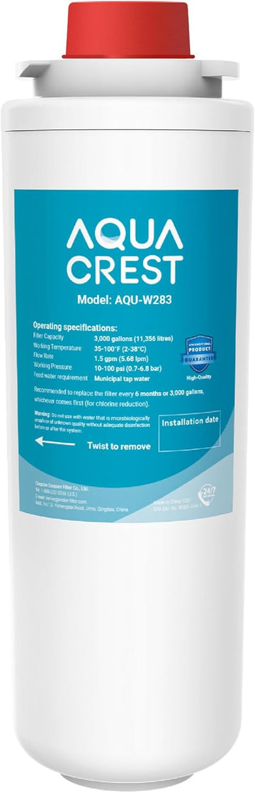 AQUA CREST Replacement Filter for Elkay® 51300C, [No CHIP] Compatible with Elkay® ezH20® and Halsey Taylor® Bottle Filling Stations, NSF/ANSI 42, Reduces Chlorine, Bad Taste & Odor, 1 Pack