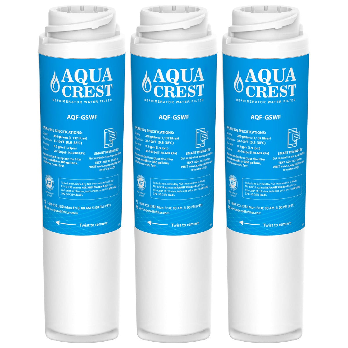 AQUACREST Replacement for GE® GSWF Refrigerator Water Filter