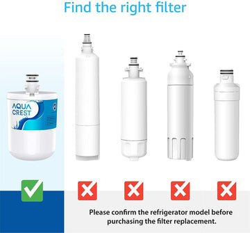 AQUACREST Refrigerator Water Filter, Replacement for LG® LT500P®, GEN11042FR-08, ADQ72910911, ADQ72910901, ADQ72910907, Kenmore 9890, 46-9890, LFX25974ST, LMX25964ST, LSC27925ST