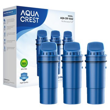 6 Pack, AQUA CREST Replacement for Water Filter, Pitchers and Dispensers,  Classic OB03, Mavea® 107007, and More, NSF Certified Pitcher Water Filter,  1 Year Filter Supply 