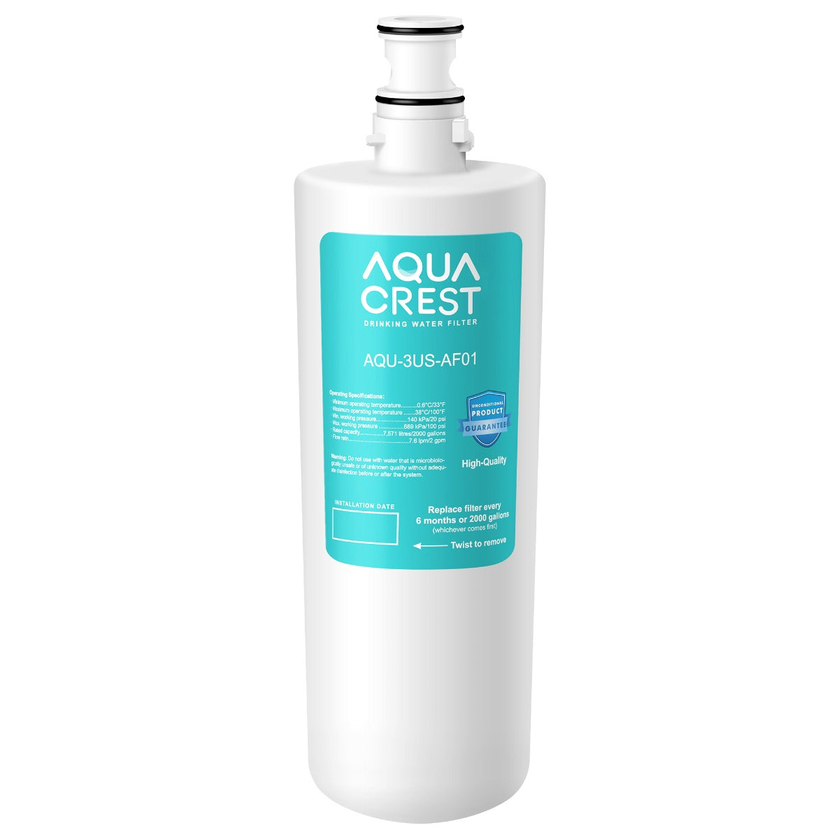AQUACREST 3US-AF01 UnderSink Water Filter, Replacement for Standard 3US-AF01 Water Filter