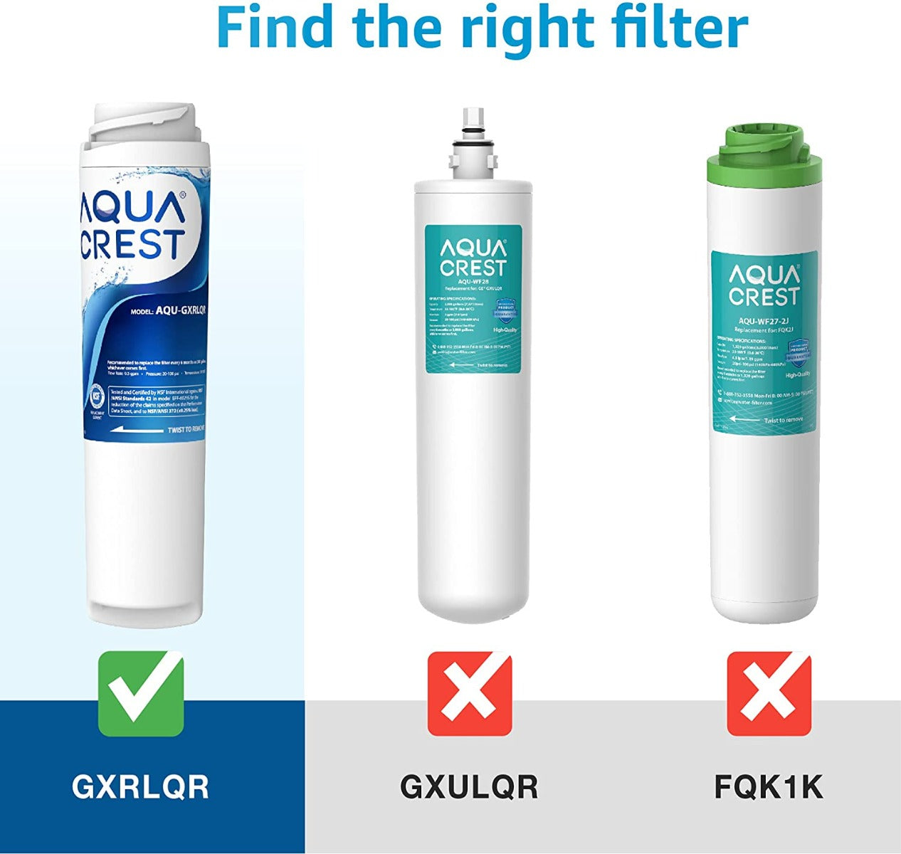 AQUACREST Replacement for GE SmartWater GXRLQR water Filter