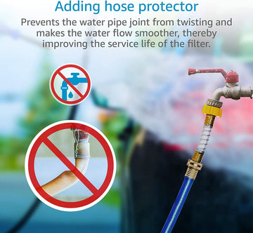 AQUACREST  Car Washing Inline Water Filter With Flexible Hose Protector, Reduce Hard Water Spots, Soften Water, Upgraded Formula