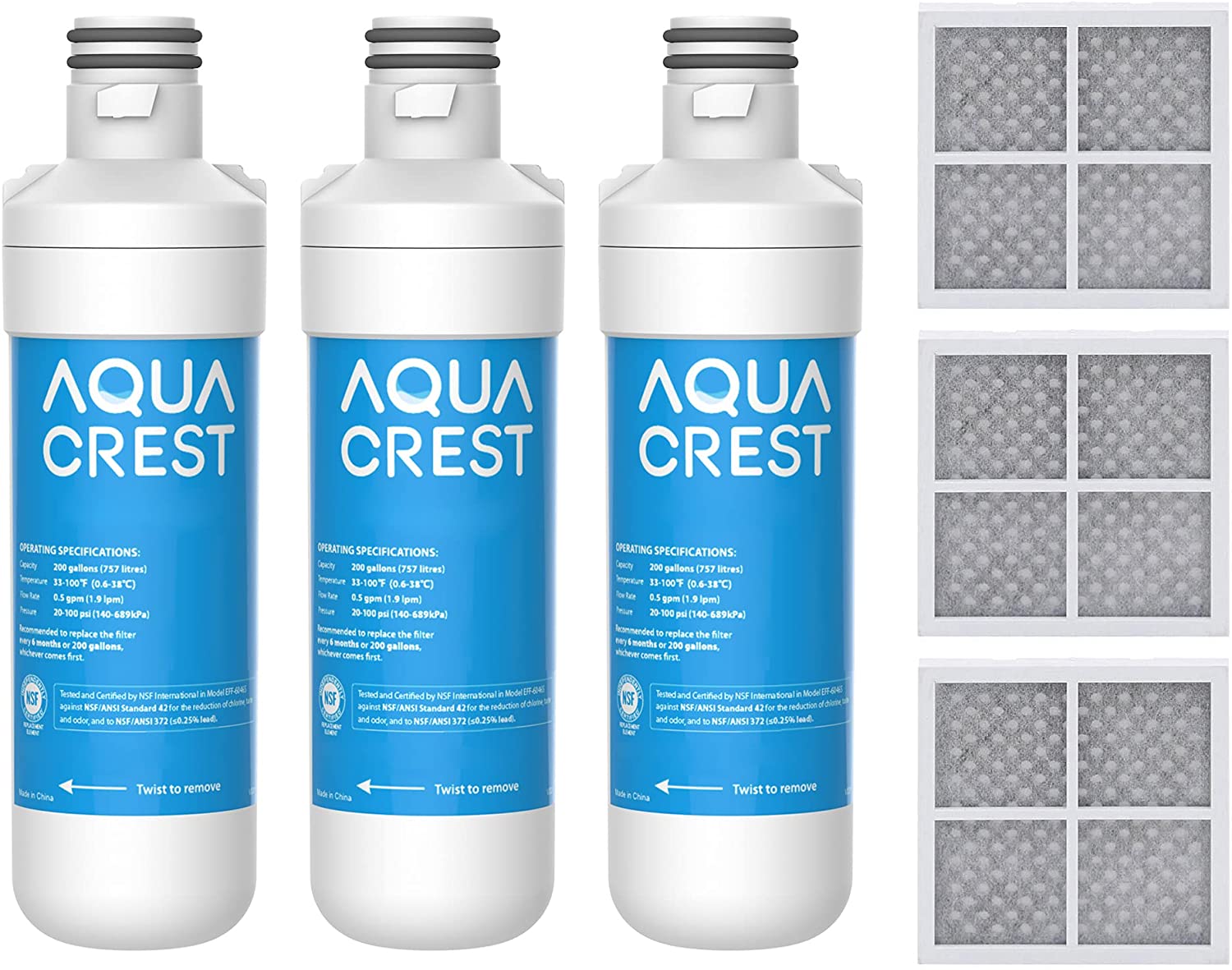 AQUACREST Refrigerator Water Filter, Replacement for LG® LT1000P®, LT1000PC, LT-1000PC and LT120F®