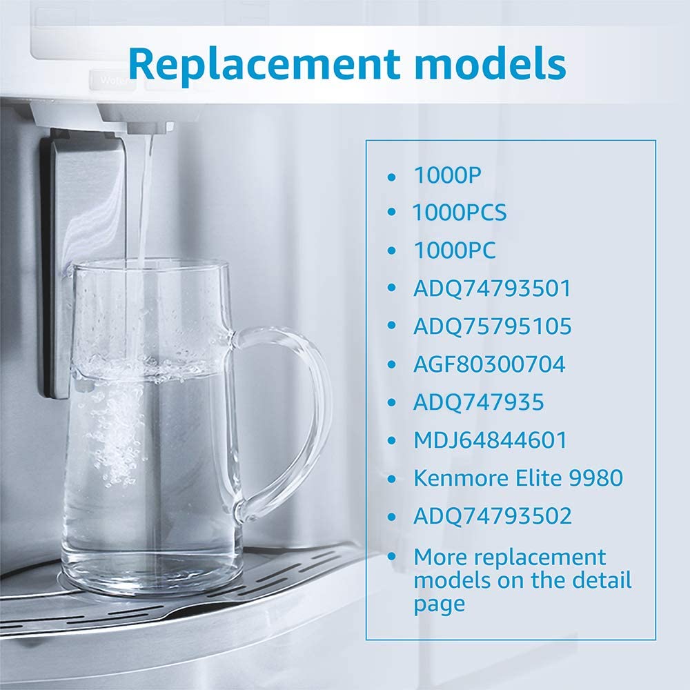 AQUA CREST AQF-LT1000P-3 AQUACREST LT1000PC ADQ747935 MDJ64844601 NSF  Certified Refrigerator Water Filter, Replacement for LG LT1000P, LT1000PC,  LT1000PC