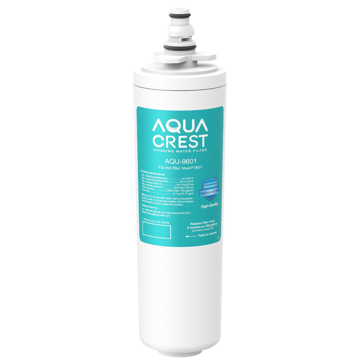 AQUACREST Under Sink Water Filter Replacement for Moen ChoiceFlo 9601 Water Filter