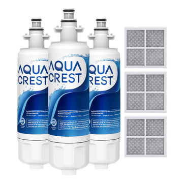 AQUACREST Refrigerator Water Filter and Air Filter, Replacement for LG® LT700P®, Kenmore 9690, 46-9690, ADQ36006102 and LT120F®, 3 Combo